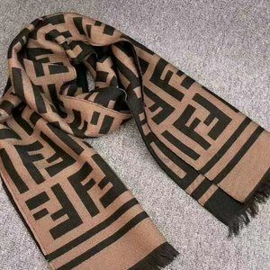 The classic Fendi scarf is very warm